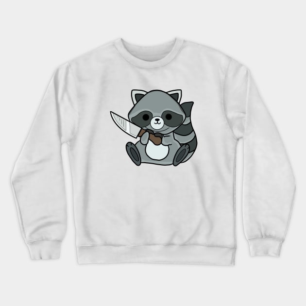 Racoon with a knife! Crewneck Sweatshirt by Anime Meme's